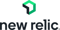 the new relic logo on a black background