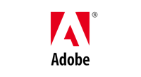 the adobe logo on a black background